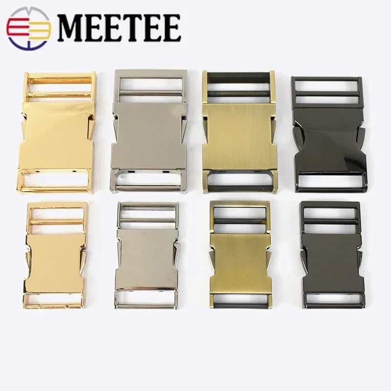 5/100Pcs Meetee Metal Side Release Buckles 14/19/25/31/38/50mm Pet Collar Backpack Bag Webbing Buckle DIY Paracord Bracelet Hardware