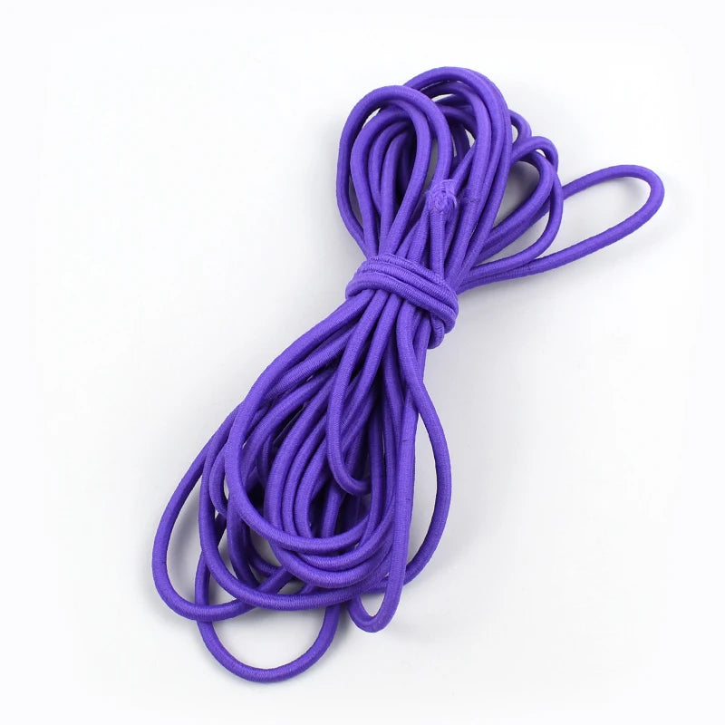 5mm Round Elastic Rope 10/300Meters Color Rubber Bands HairBand Elasticity Band Belt Drawstring Bungee Cord Sewing Supplies