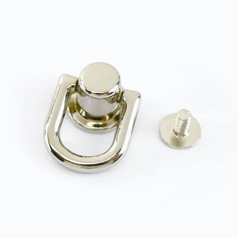 Meetee 10/300Pcs Metal D O Ring Stud Side Clip Bag Screw Nail Rivet Strap Connector Hang Hook Buckle DIY Purse Leather Accessories