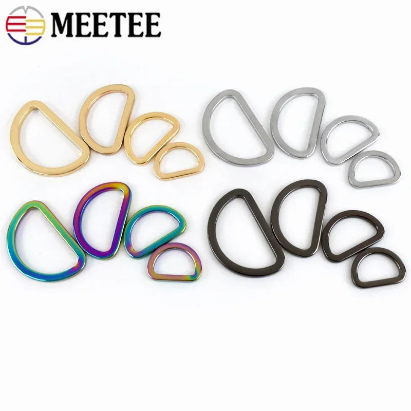 20/710Pcs 16-38mm D Rings Metal Buckles for Bag Strap Belt Loops Handbag Webbing Clasp Connector Leather Hook DIY Hardware Accessory