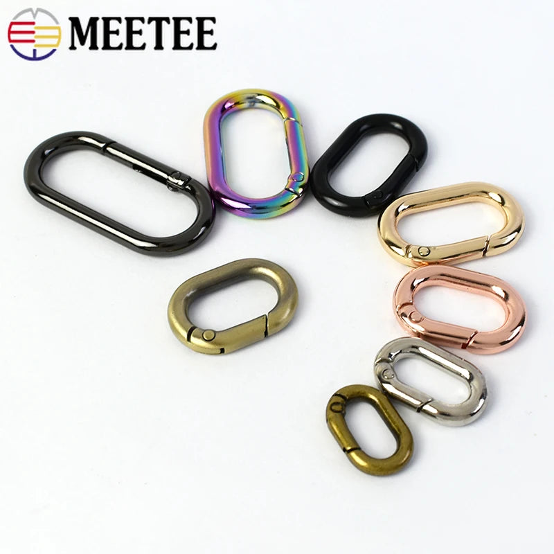 15/500Pcs Oval Spring O Ring Openable Trigger Clasp Clip Bag Strap Buckle Connect Keyring Pendant Keychain Snap Hook Carabiner
