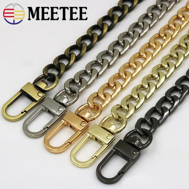 2/50Pcs Meetee 10mm Bag Chain Clasp Buckles DIY Replacement Shoulder Bags Straps Metal Chains Belt Accessories Hardware BF305
