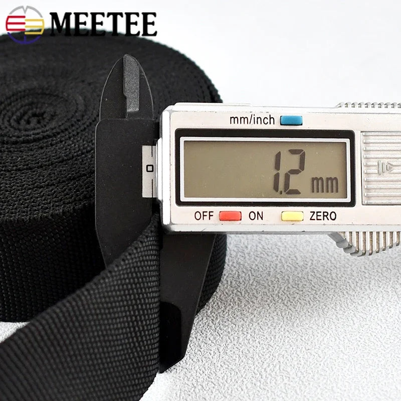 8/200Meters Meetee 20-50mm Tubular Webbing Strap Double-layer Polyester Hollow Ribbon DIY Bag Garment Backpack Sewing Accessories