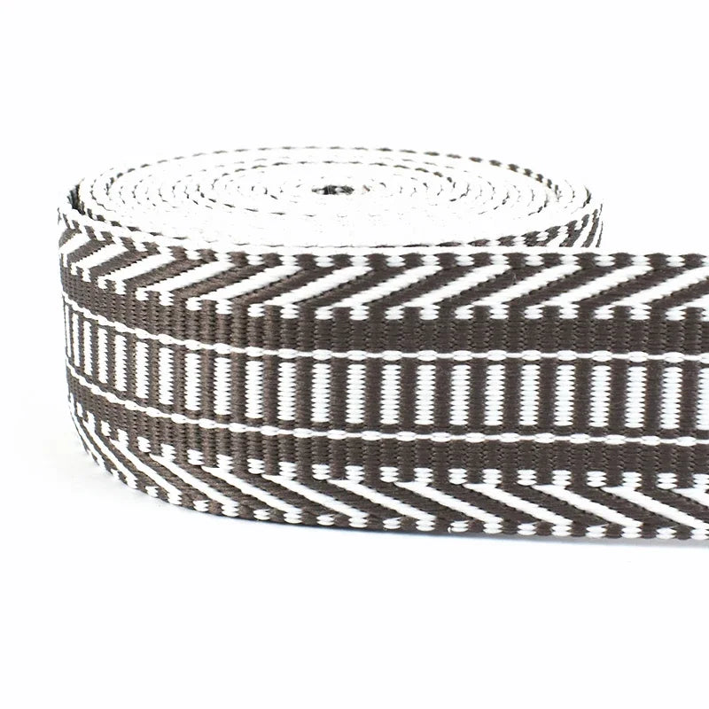 5/100Meters 38mm Polyester Cotton Jacquard Webbing Tapes 2mm Thick Bag Strap Belt Lace Ribbons DIY Garment Textile Sewing Decoration