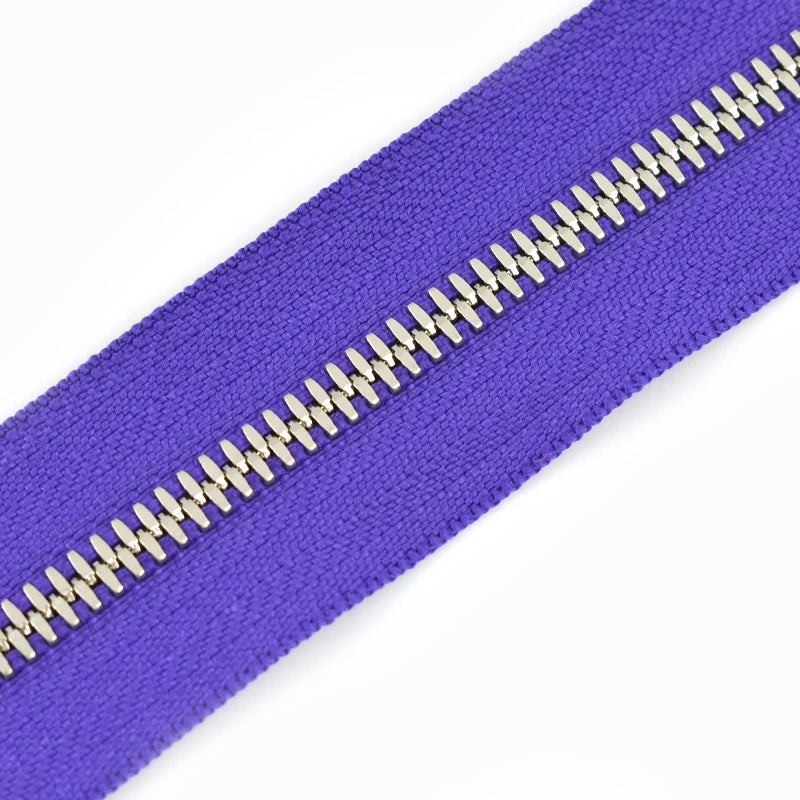 2/50Yards 5# Colorful Metal Zipper Gold/Sliver Teeth Double Pull Open-end Zips Tape Bag Garment Zip Repair Kit Sewing Accessory