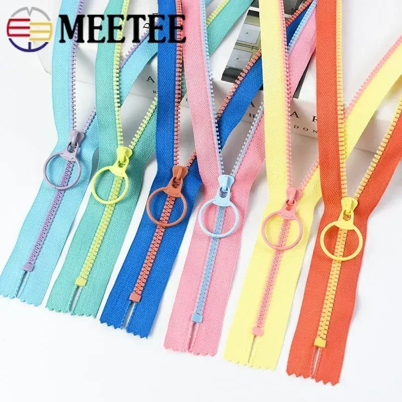 20/400Pcs 15-40cm 3# Resin Zippers Ring Zip Slider ClosedEnd Zipper for Bags Wallet Purse Decor Zips Repair Clothes Sewing Accessory
