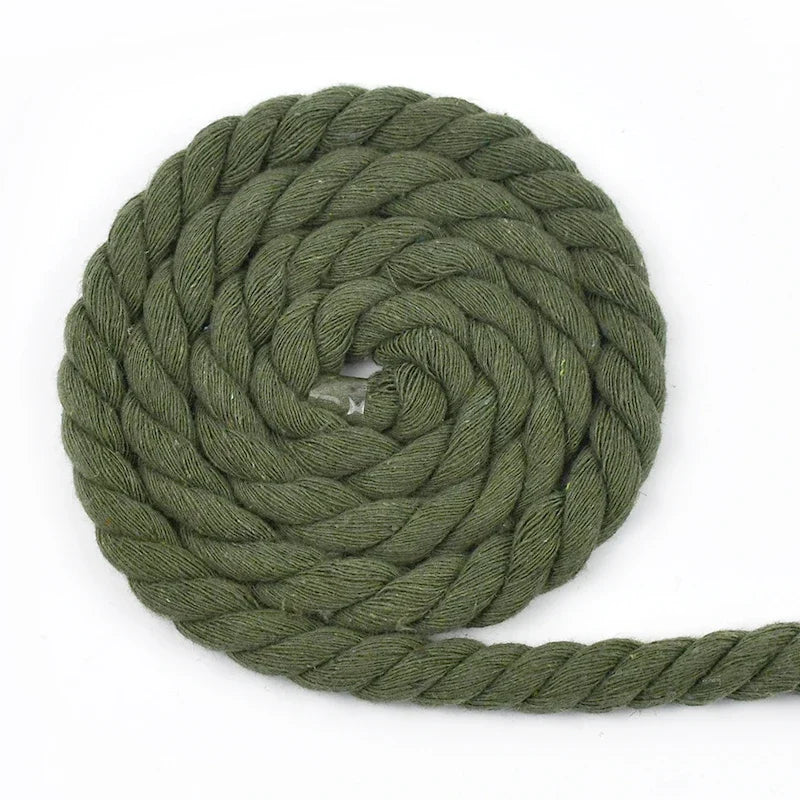 5/150Meters 5/8/10/12/20mm Colored Cotton Rope 3 Shares Twisted Cord Decoration Macrame Ropes for Bag Braided Cords Sewing Accessory