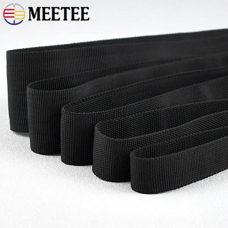 8/200Meters Meetee 20-50mm Tubular Webbing Strap Double-layer Polyester Hollow Ribbon DIY Bag Garment Backpack Sewing Accessories