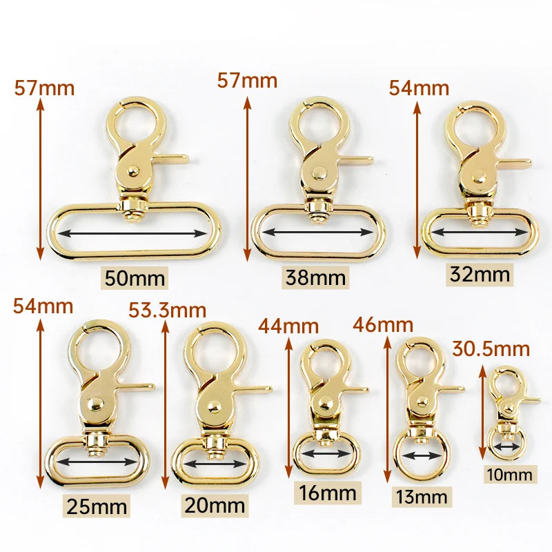 20/700Pcs 10-50mm Metal Snap Hook Carabiner Lobster Clasp Trigger Clip O Ring Metal Buckles for Bag Strap Hooks Buckle Accessories