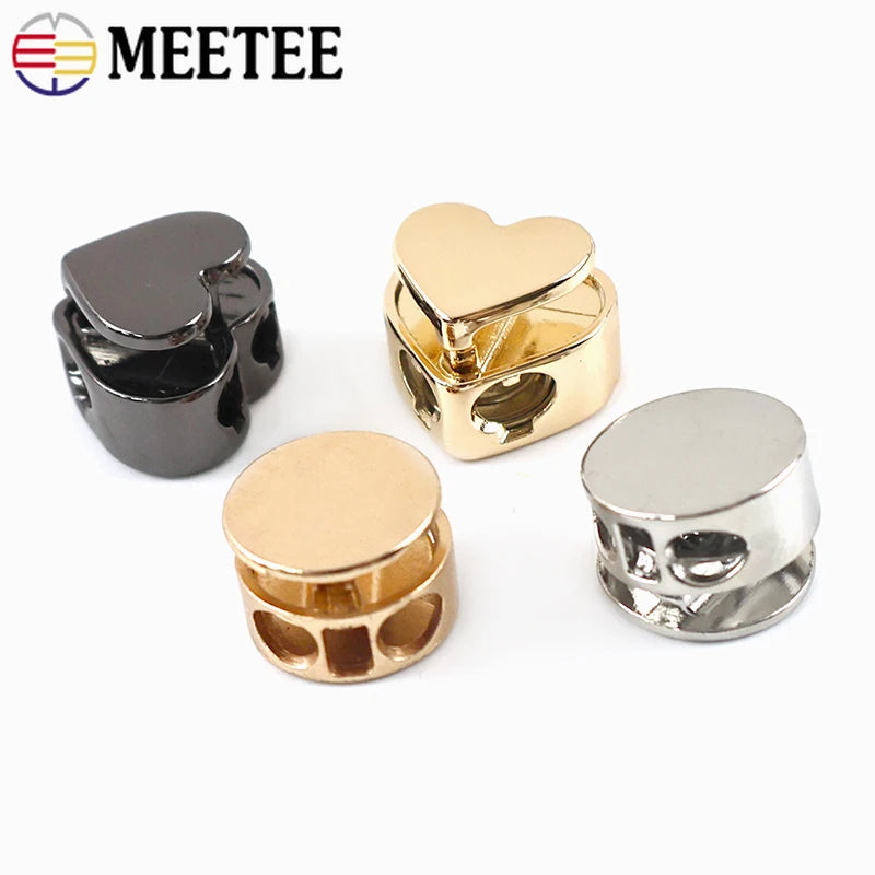 15/500Pcs Drawstring Tail Lock Metal Buckles Spring Snap Button Adjuster Stooper Clasp Rope Clip Hook Hardware Accessory