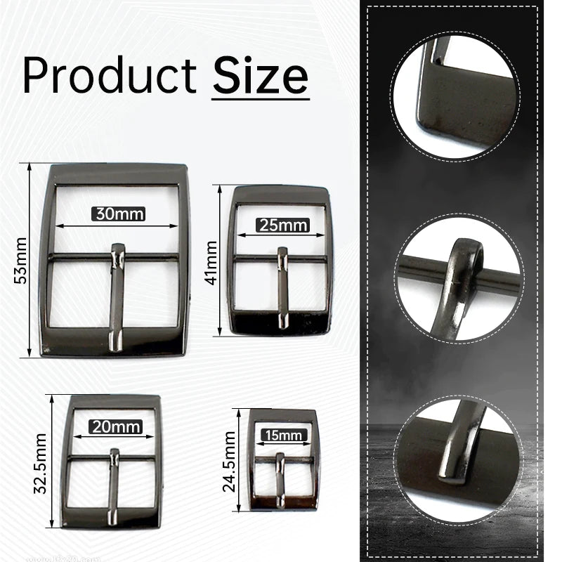30/1000Pcs Metal Buckles 15-30mm Single Pin Belt Buckle for Webbing Strap Leather Craft Adjuster Clasp Bags Hardware Accessories