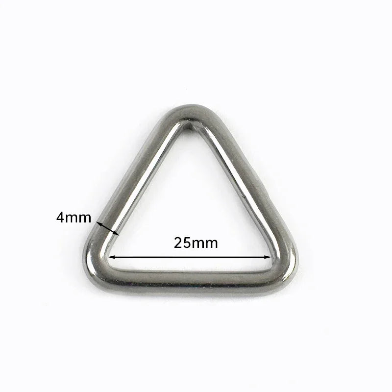 25/900Pcs 304 Stainless Steel D Ring Buckles Webbing Strap Connectors Hook Dog Collar Triangle Rings Buckle Bag Hanger Loop Clasp