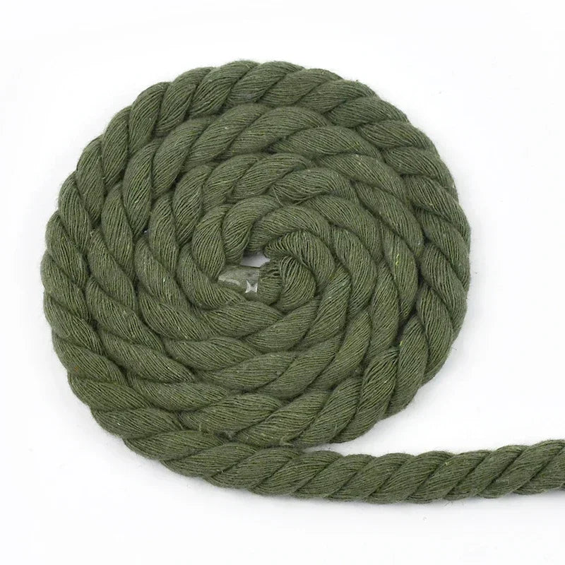 20/600Meters 5-20mm Colored Cotton Rope 3 Shares Twisted Cord DIY Decoration Macrame Ropes for Bag Braided Cords Sewing Accessories