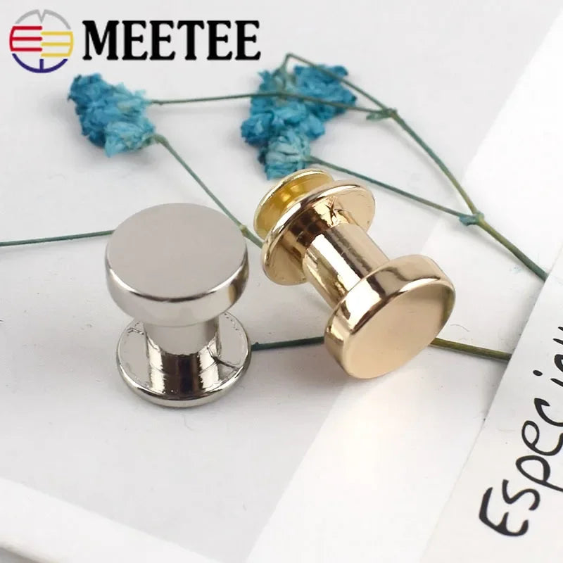 Meetee 20/700pcs 11/13/15mm Flat Head Screws Nail Rivet Buckle Bags Strap Decor Foot Screw Nails Clasp DIY Hardware Accessories