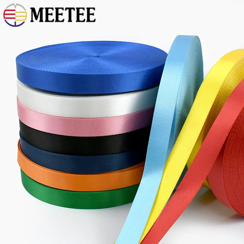 20/650Meters 10/12/15/20mm Nylon Webbing Tape 0.5mm Thick Lanyard Making Craft Decoration Ribbon Strap DIY Sewing Accessories