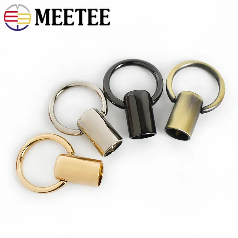 8/200pcs 12X46mm O Ring Handbag Handle Cap Connector Hanger Hook Metal Bag Strap Stopper Cord Buckle DIY Hardware Accessories