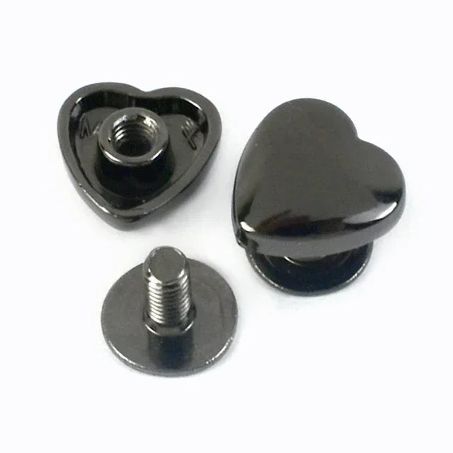 30/1100Pcs Meetee 8/13mm Heart Rivet Screw Bag Clothes Hardware Handbag Decorative Studs Button Nail Metal Buckles DIY Accessories