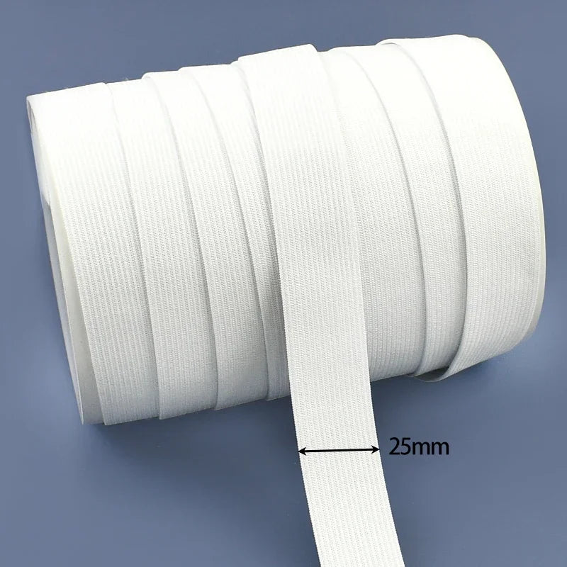 30/1000M Black White Sewing Elastic Band 3mm-50mm Garment Trousers Belt Rubber Bands Mask Strap Stretch Tape HairBand Bungee Cord