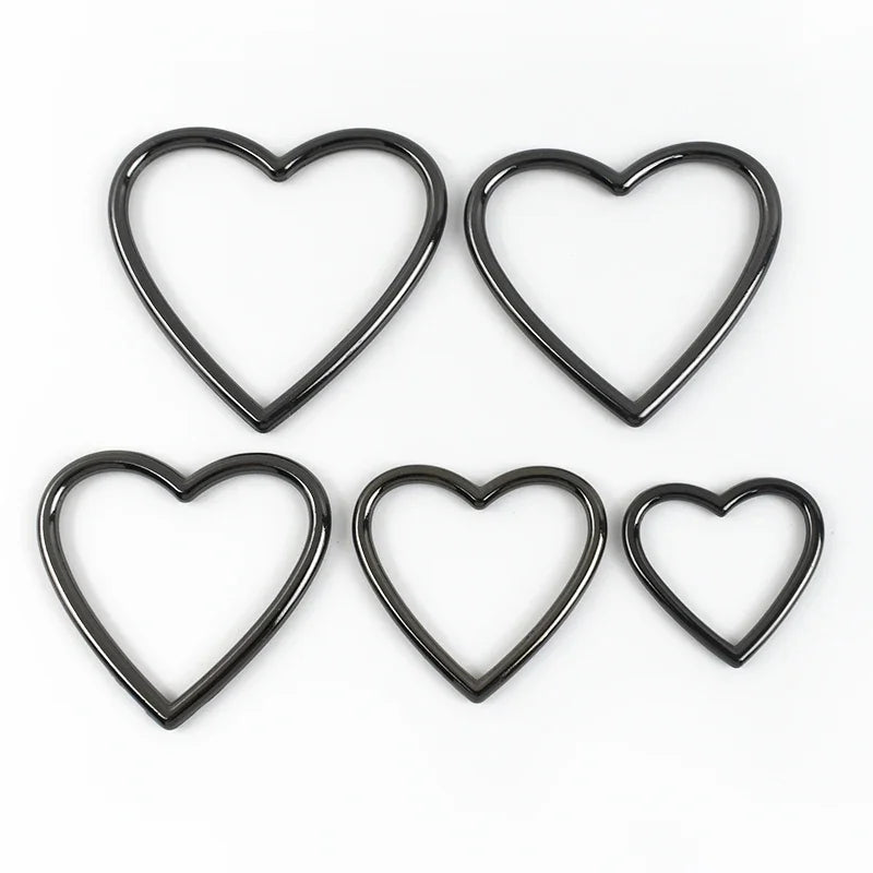25/600Pcs 20-40mm Metal Buckles Clasp Heart Shape Adjust Roller Pin Buckle for Shoes Webbing Strap Bag Hanger Rings Accessories