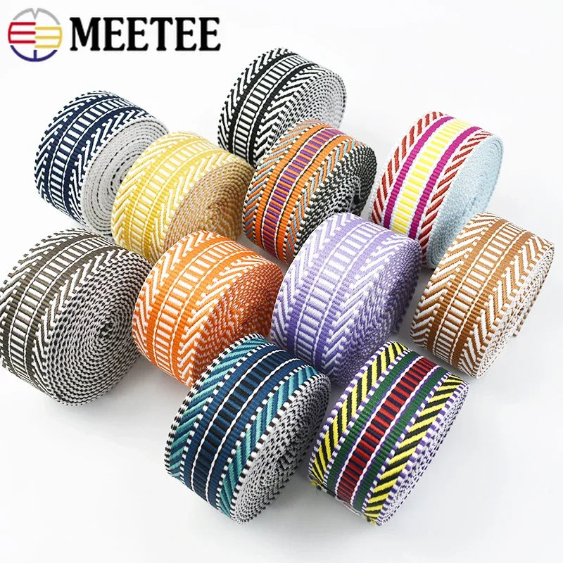 3/100Meters 38/50mm Polyester Jacquard Webbing Tapes Thick Ribbon Bag Strap Belt for DIY Clothes Bias Binding Sewing Accessories