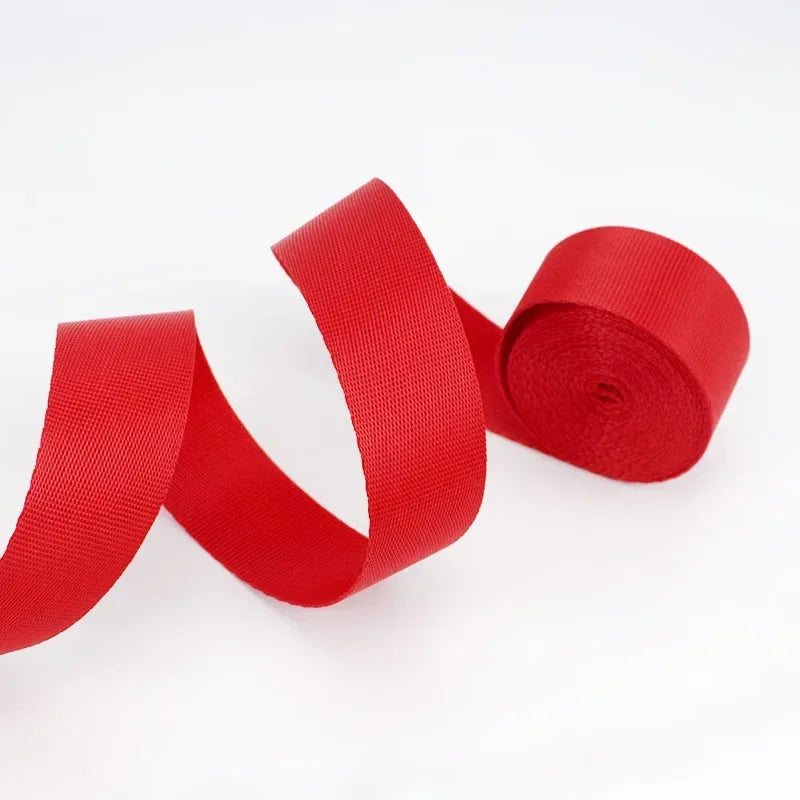 8/200Meters Colorful Nylon Webbing Strap 20-50mm Decor Ribbon Backpack Safety Belt Bias Binding Tape DIY Clothes Sewing Accessories