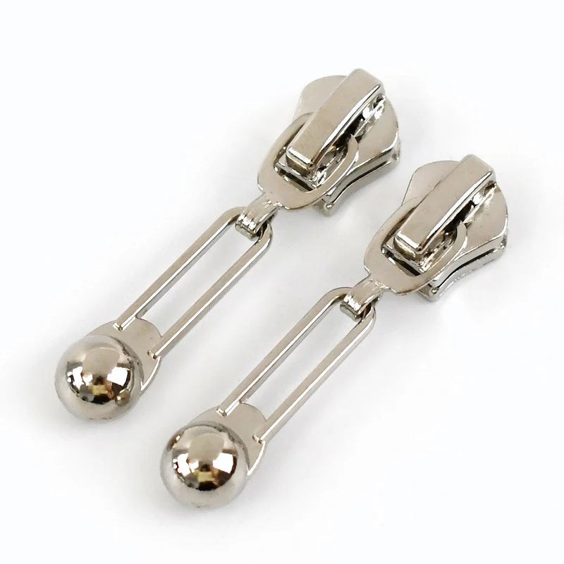 15/500Pcs 5# Zipper Sliders for Metal Nylon Resin Zips Tape Bag Clothes Decor Zip Head Puller Repair Kit DIY Sewing Accessories
