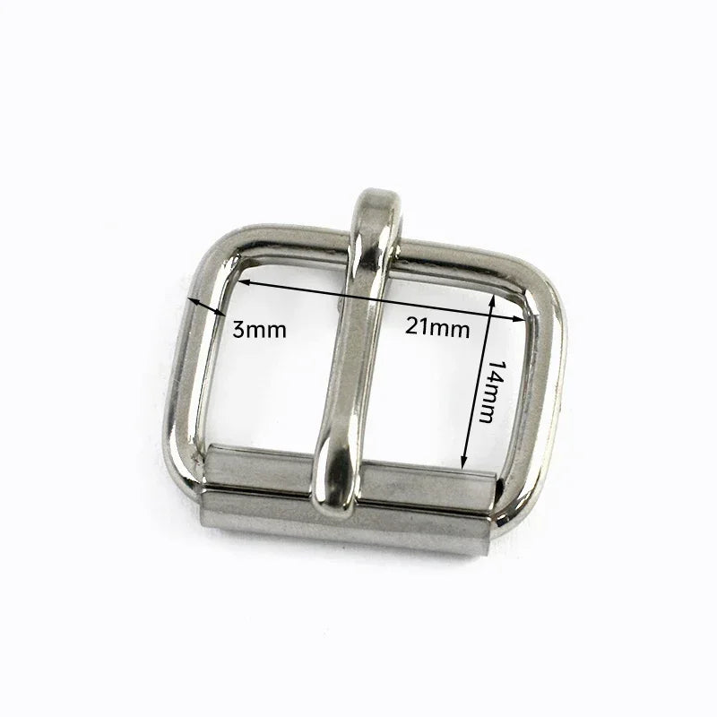 15/500Pcs 16-50mm Stainless Steel/Brass Roller Buckle Heel Bar Pin Buckles Leather Belt Adjust Clasp Bag Strap Hardware Replacement
