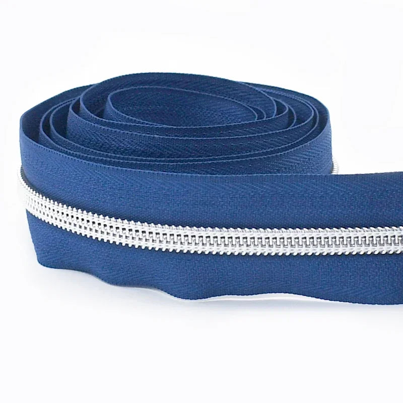 8/300Meters 5# Nylon Zippers Colorful Tooth Coil Zipper for Garment Bags Zip Tape Repair Kit DIY Clothes Tailor Sewing Accessory
