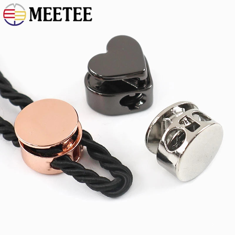 15/500Pcs Drawstring Tail Lock Metal Buckles Spring Snap Button Adjuster Stooper Clasp Rope Clip Hook Hardware Accessory