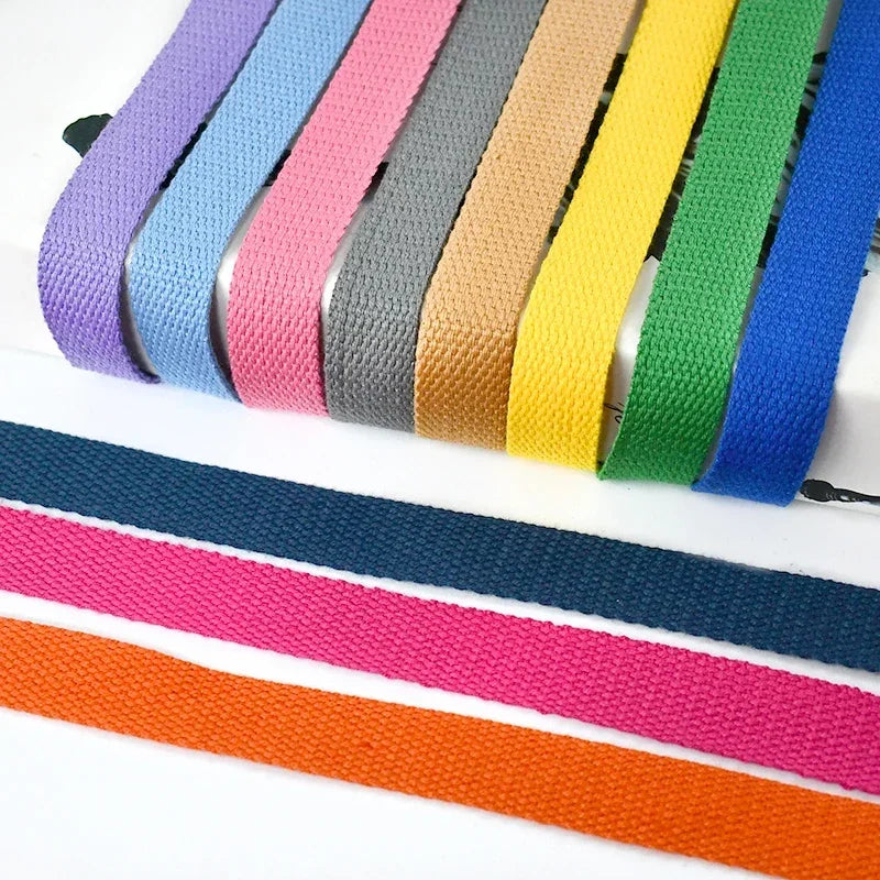 8/250Meters Meetee 20-50mm 1.2mm Thick Canvas Cotton Webbing Backpack Bag Strap Band Clothes Ribbon Tapes DIY Sewing Accessories