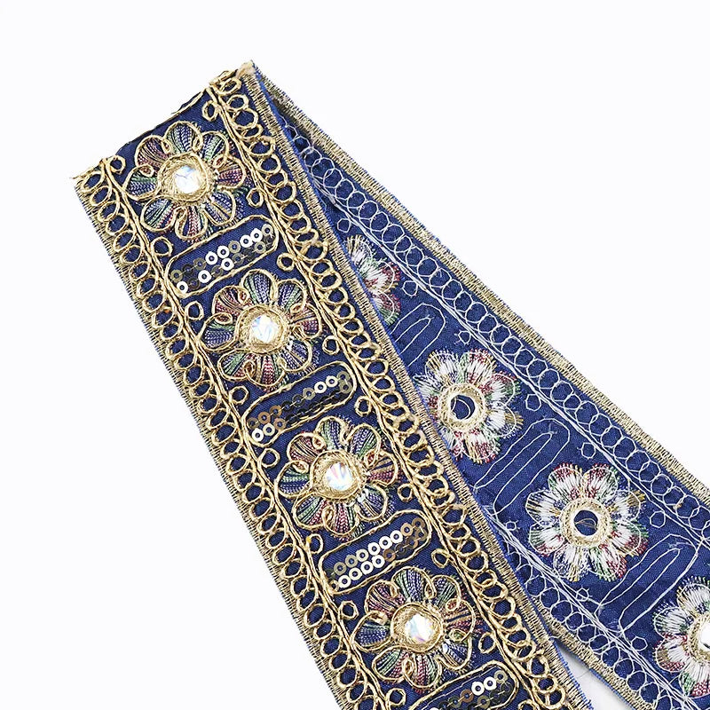 8/200Yards Embroidery Jacquard Lace Trim Sequin Trimming Cloths Decoration Ribbon Band Wedding Dress Decor DIY Sewing Accessories