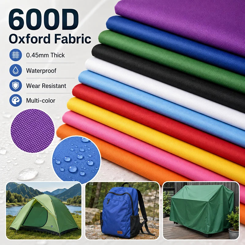 50/1500cm*150cm 0.45mm Thick Waterproof Fabrics 600D Oxford Fabric Luggage Tent PVC Rainproof Cloth Rain Canopy Sewing Textile