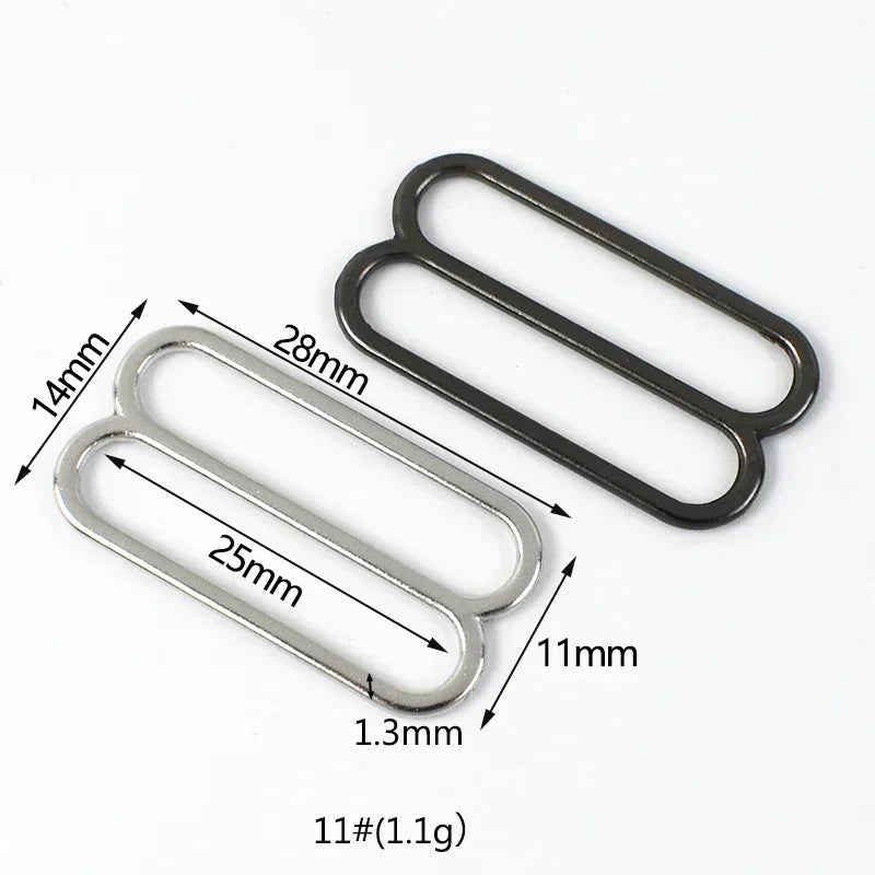 50Pcs 10-50mm Metal Buckles 8-shaped Tri-Glide Adjuster Slider Bikini Bra Rings Strap Belt Hook Clasp Webbing Bag Accessories
