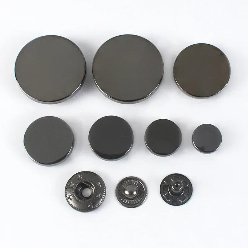 30/500Sets Meeteel 10-25mm Snap Fasteners Metal Snaps Press Studs Buttons for Sewing Clothes Jacket Coat Leather Craft Accessories