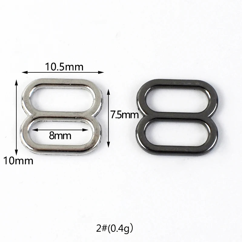 30Pcs Meetee 6-50mm Metal 8-shaped Tri-Glide Buckles Bra Rings Sliders Strap Adjust Hook Buckle Clsap DIY Bags Garment Accessory