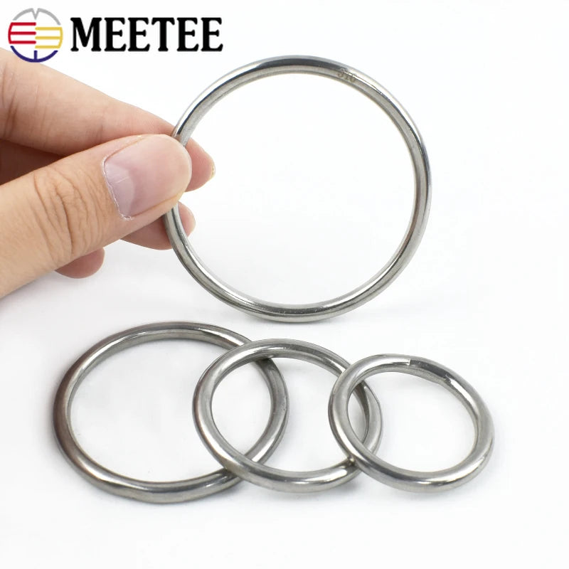 20/600Pcs 316# Stainless Steel Seamless O Rings Buckle Pet Collar Clasp Backpack Strap Hanging Bed Connection Anti-rust Ring