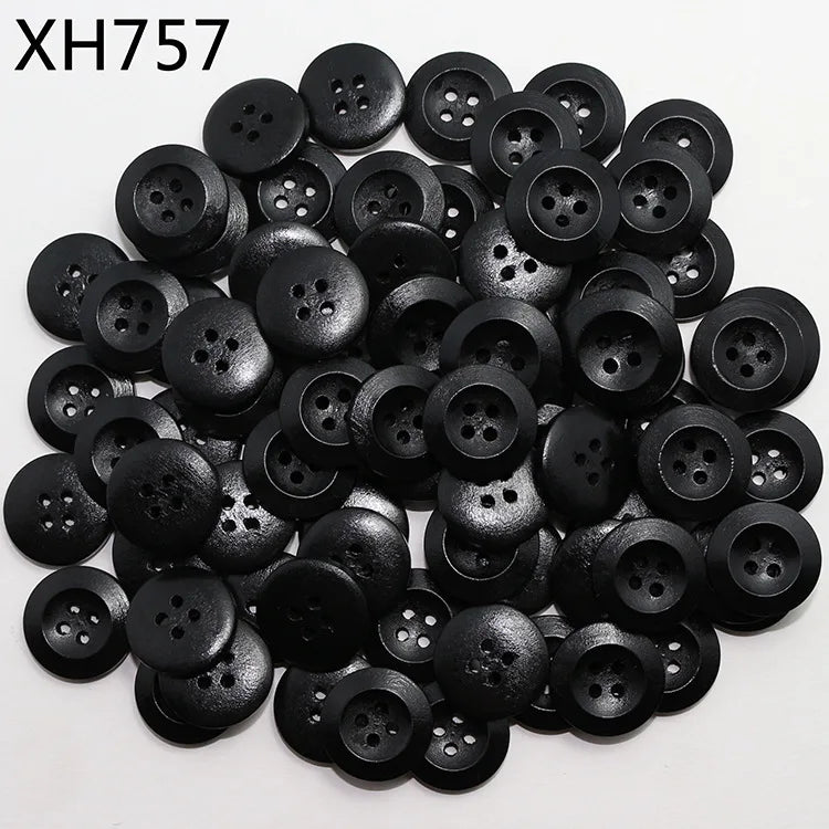 30Pcs Meetee 11-25mm Natural 4 Holes Round Wooden Button Sewing Scrapbooking Crafts DIY Clothes Decor Buttons Accessories C1-28