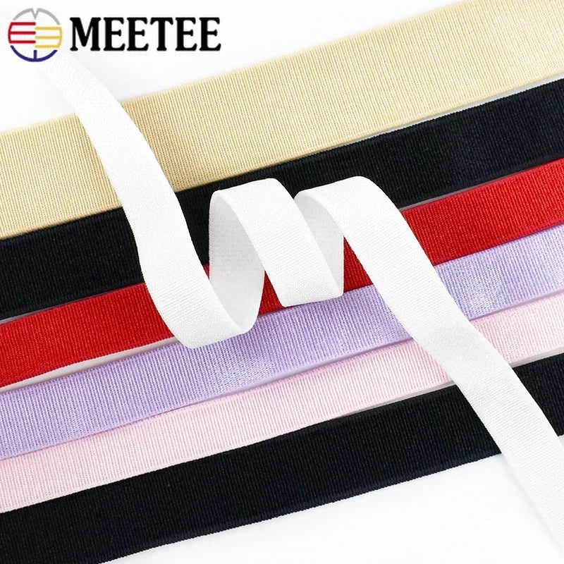 8/300M Nylon Elastic Band 6/8/10/15mm Colored Bra Shoulder Strap Soft Elasticity Trim Underwear DIY Clothes Sewing Accessories
