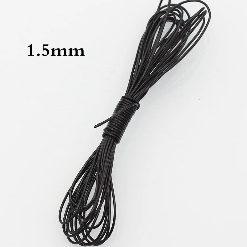 Meetee 3/100Meter 1.5/2/2.5/3/4/5mm Round Real Genuine Leather Cord Rope for Bracelet Necklace DIY Jewelry Cords Bags Craft Making