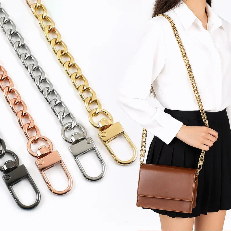 2/70Pcs Meetee 100/120cm Metal Purse Chains Bags Strap Replacement Shoulder Crossbody Bag Straps Wallet Handle DIY Handbags Hardware
