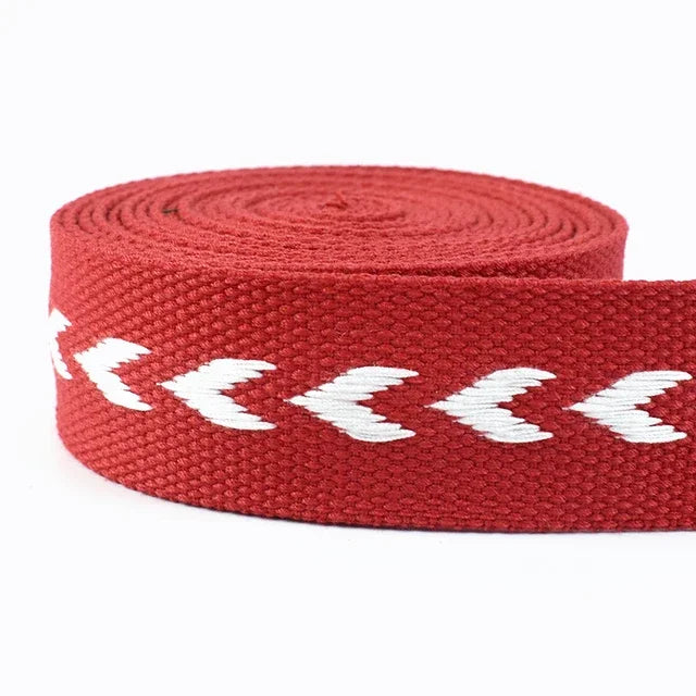 5/100Meters 38mm Polyester Cotton Jacquard Webbing Tapes 2mm Thick Bag Strap Belt Lace Ribbons DIY Garment Textile Sewing Decoration