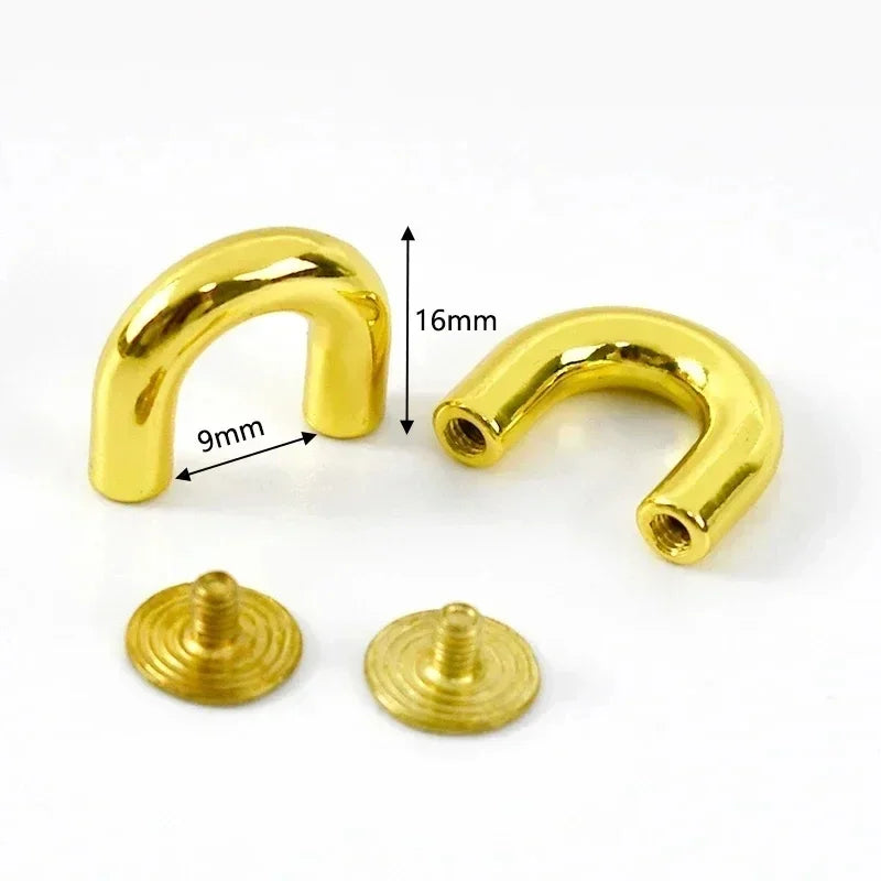 20/650Pcs 10-20mm Metal Buckles U Ring Bag Arch Bridge Screws Detachable Buckle Hanger Hook DIY Handbag Leather Craft Accessories