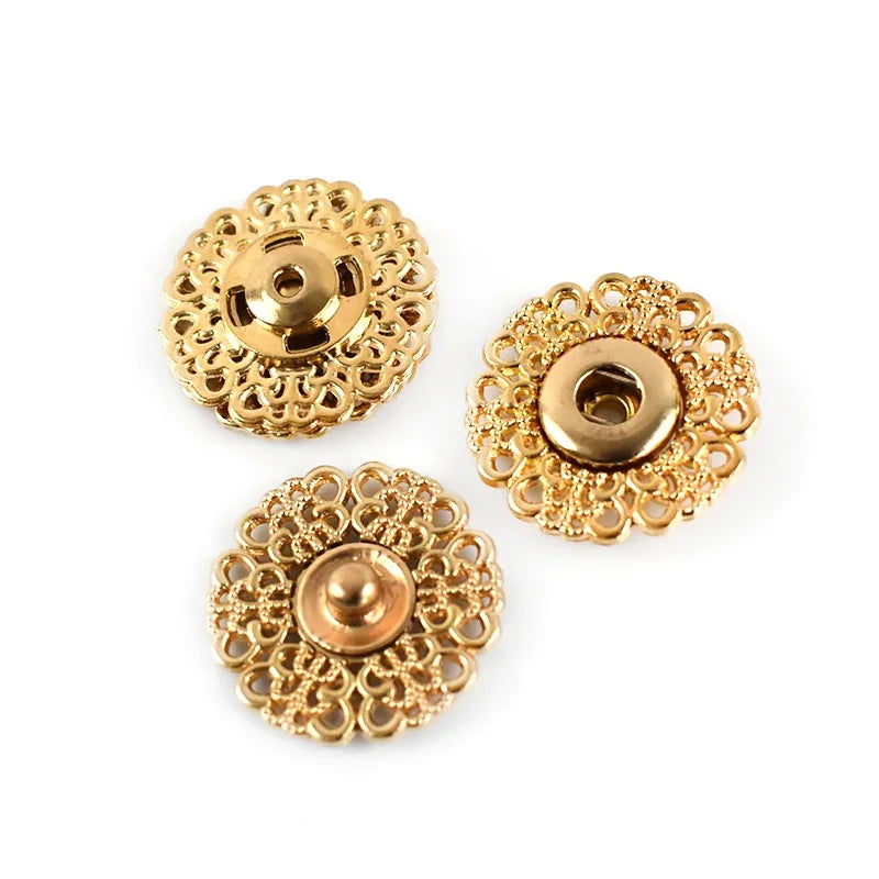 30/950Sets Meetee Round Metal Snap Buttons Invisible Coat Button Sweater Stud Fastener Buckles DIY Clothing Sewing Accessories