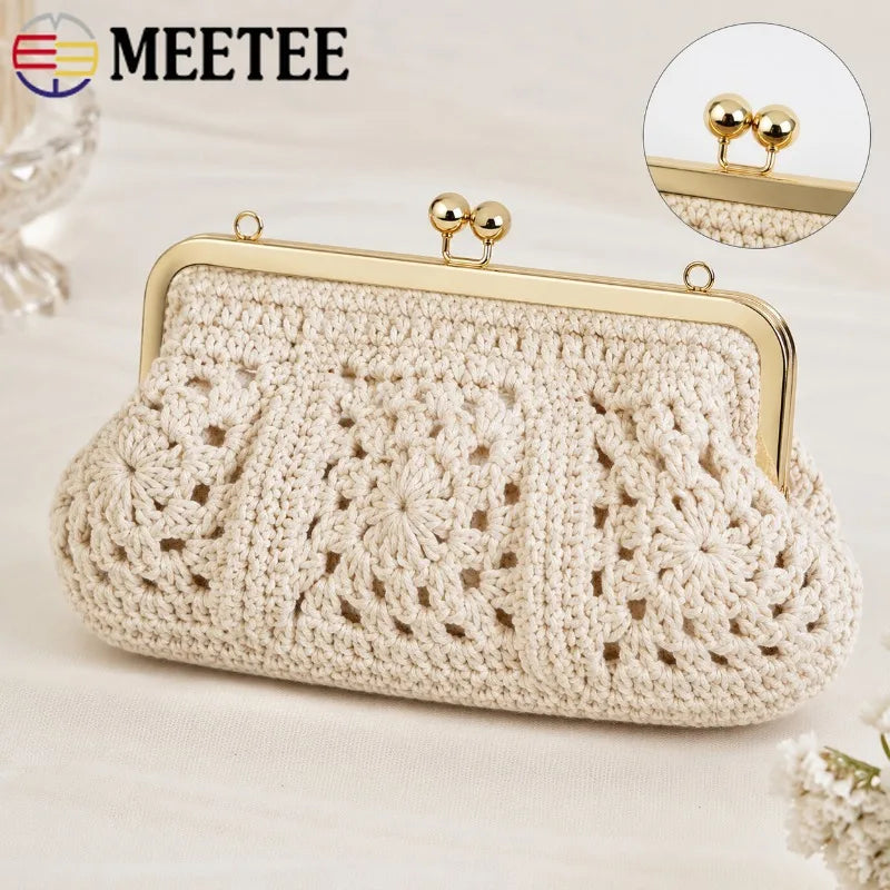 2/30Pcs 20/25cm Metal Purse Frame Kiss Clasp Square Handles Wallet Clutch Brackets with Screws Handbag DIY Sewing Accessories