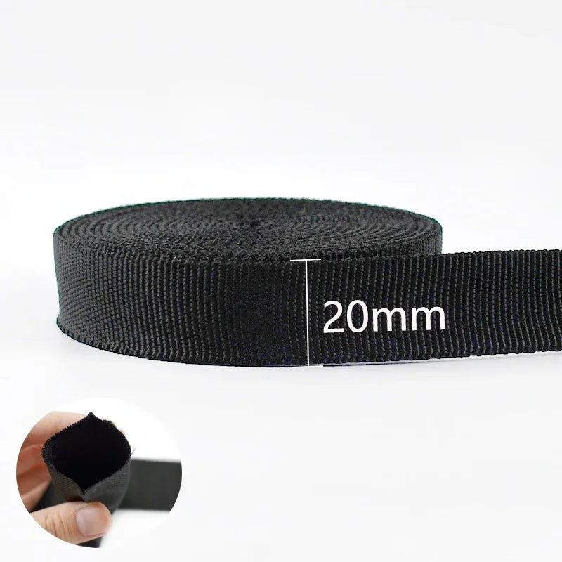 8/200Meters Meetee 20-50mm Tubular Webbing Strap Double-layer Polyester Hollow Ribbon DIY Bag Garment Backpack Sewing Accessories