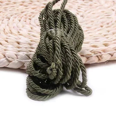 25/930M 3mm Polyester Twisted Braided Cord 3 Shares Ropes for Bag Strap Curtain Decorative Gift Box Rope DIY Sewing Accessory