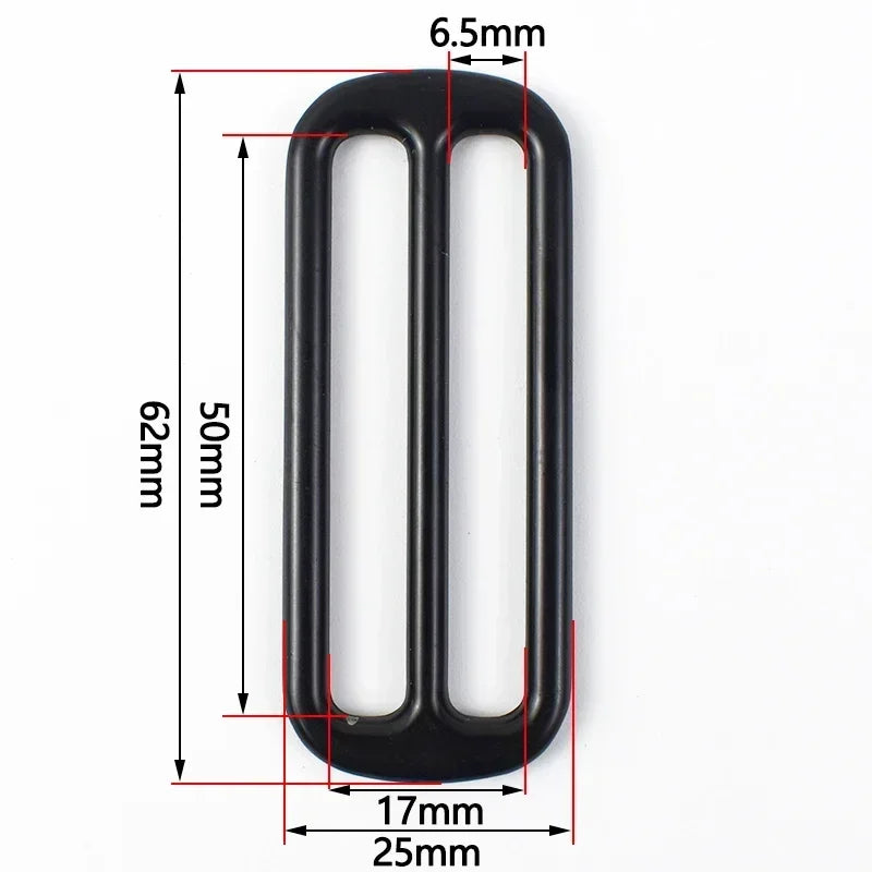 Meetee 15/500Pcs 25-50mm Metal Buckles for Bag Tri Glide Ring Hook Webbing Strap Adjuster Belt Buckle DIY Hardware Accessories
