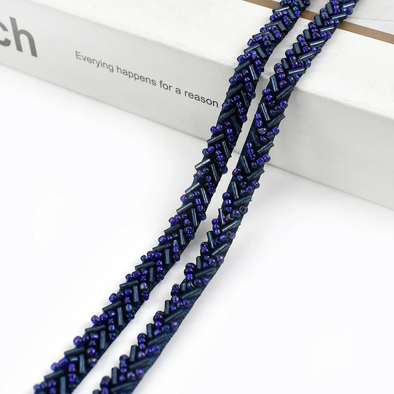 3/100Yards 7mm Beaded Laces Trim Pearl Lace Ribbon Applique Trimming Fringe Garment Dress Decor Tape Sewing Fabric Accessories