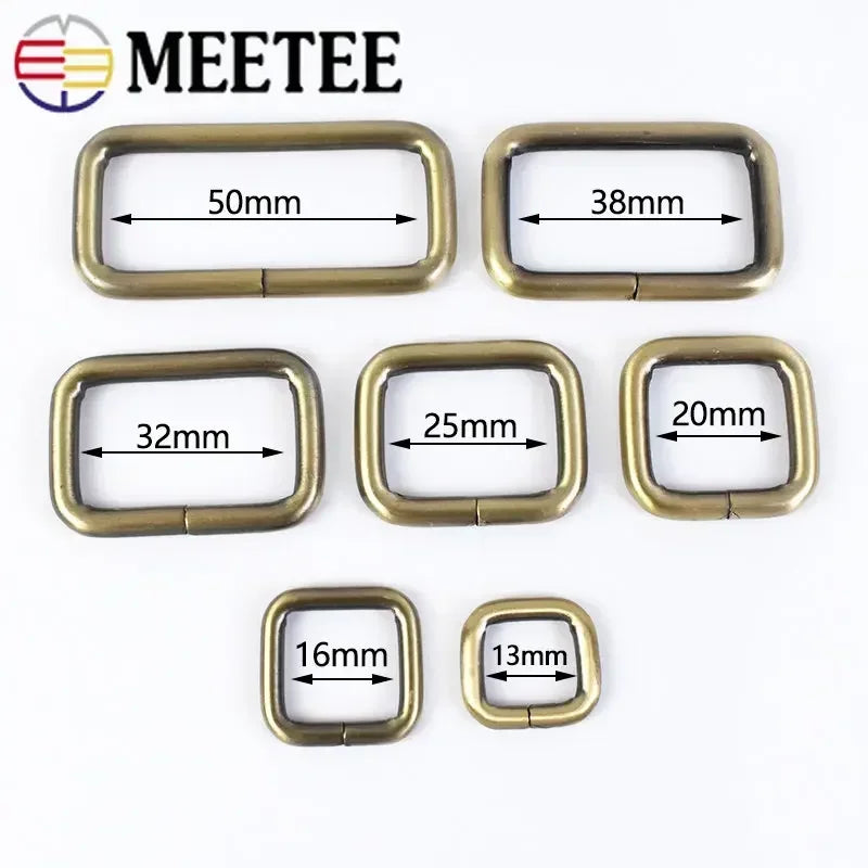 25/800Pcs Metal Bags Buckle 16-50mm Rectangle D Ring Webbing Belt Connect Hook Buckles Handbag Strap Clasp DIY Hardware Accessories