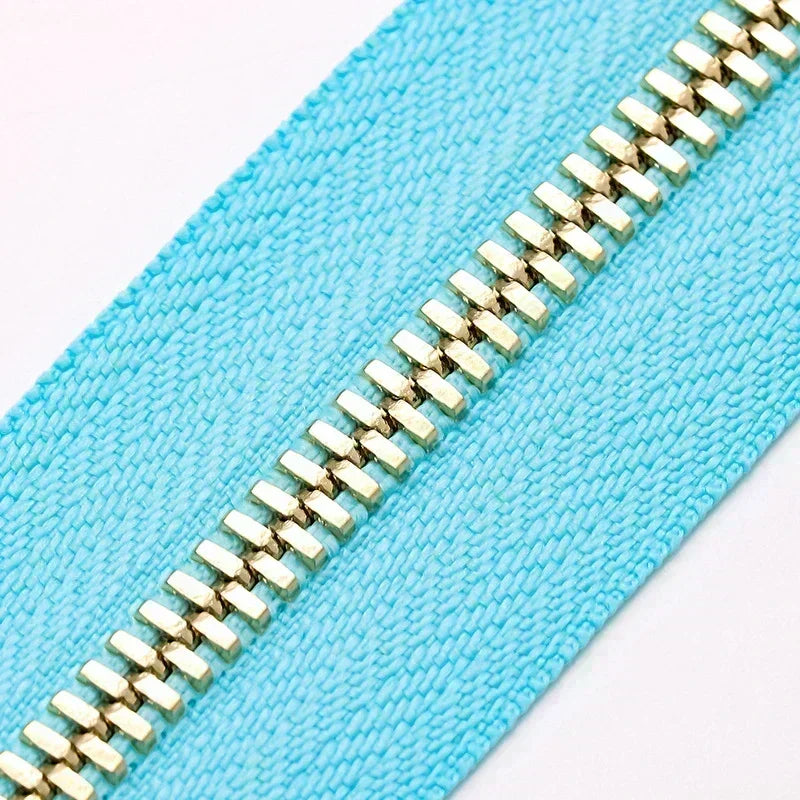 2/50Yards 5# Colorful Metal Zipper Gold/Sliver Teeth Double Pull Open-end Zips Tape Bag Garment Zip Repair Kit Sewing Accessory